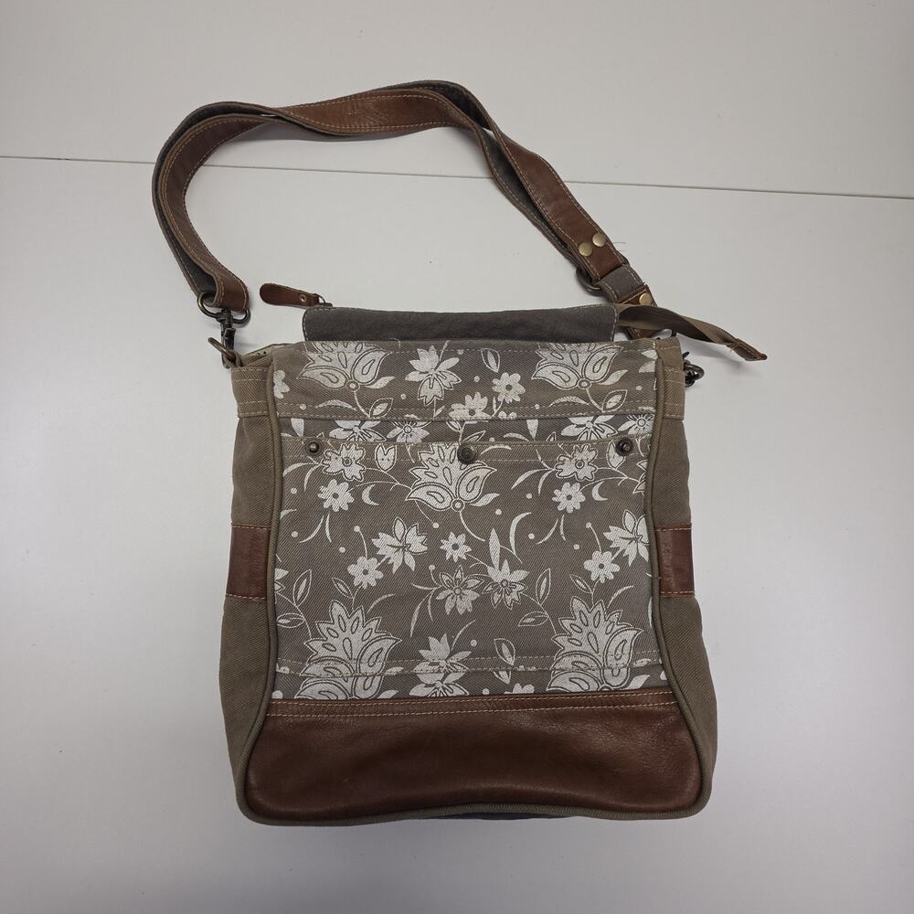 Myra Bag Floral Boho Crossbody Purse Canvas Army Zip Closure Festival Hippie